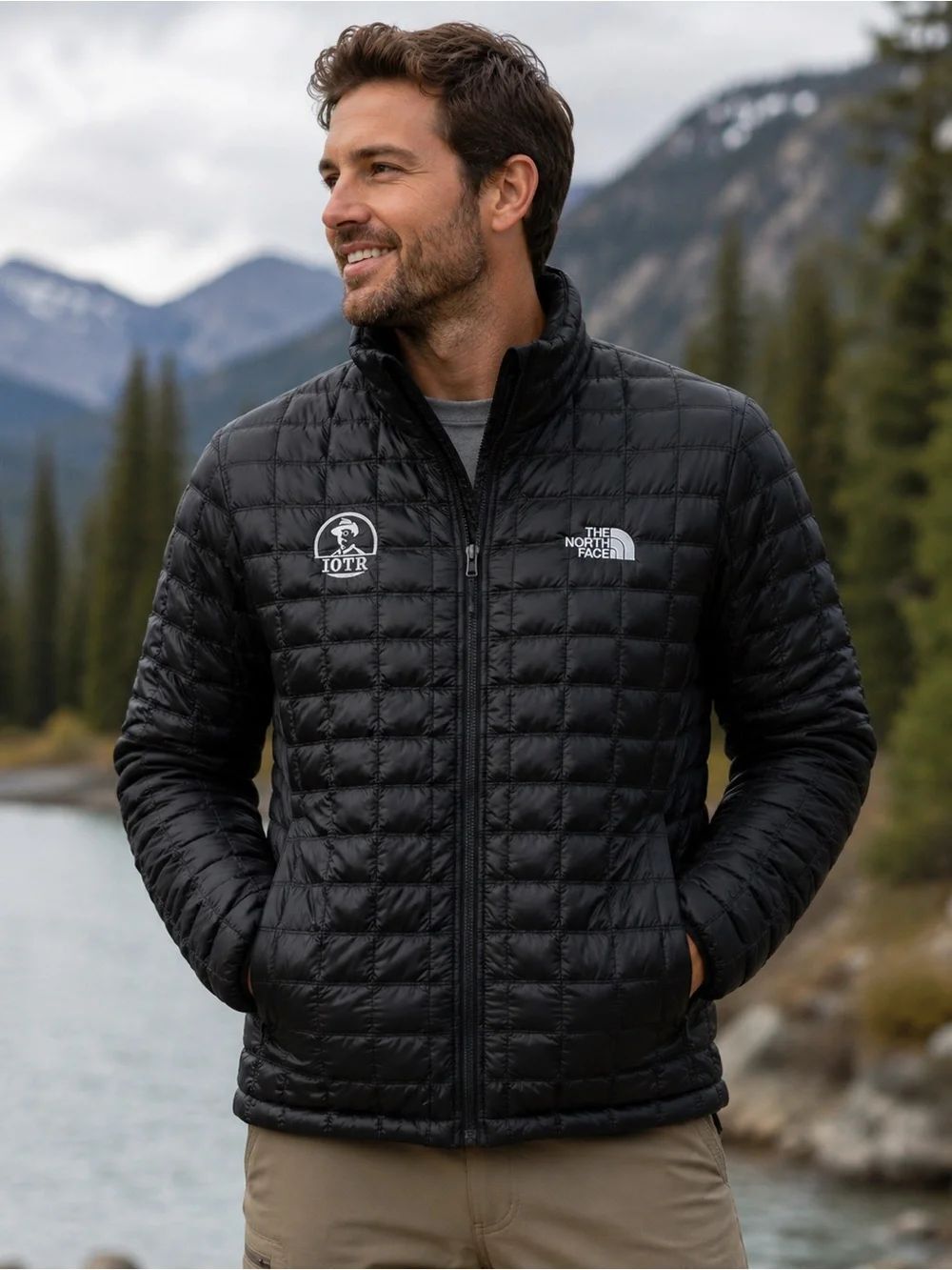 The North Face ThermoBall Jacket Men’s Large Black Insulated IOTR Logo NWT